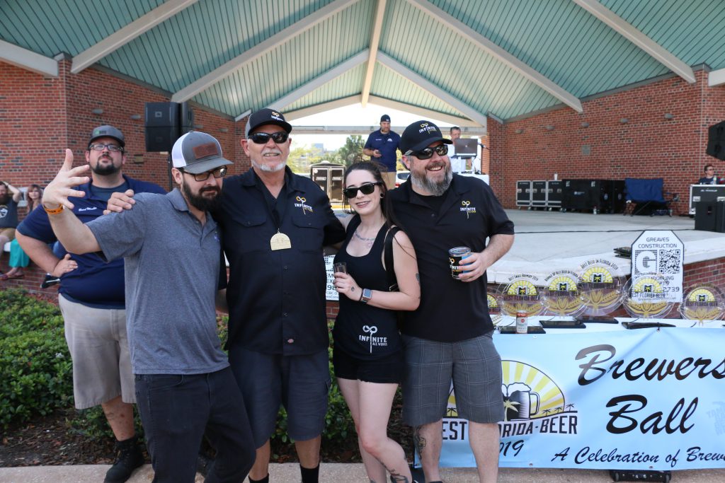 Infinite Ale Works crew poses after winning a medal at Best Florida Beer Brewers Ball