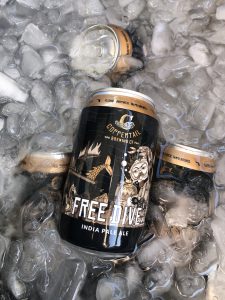 Coppertail Free Dive IPA on ice