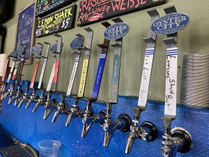 Oyster City Brewing Company tap handles