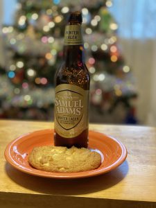 Samuel Adams Winter Lager and White Chocolate Macadamia Nut Cookie