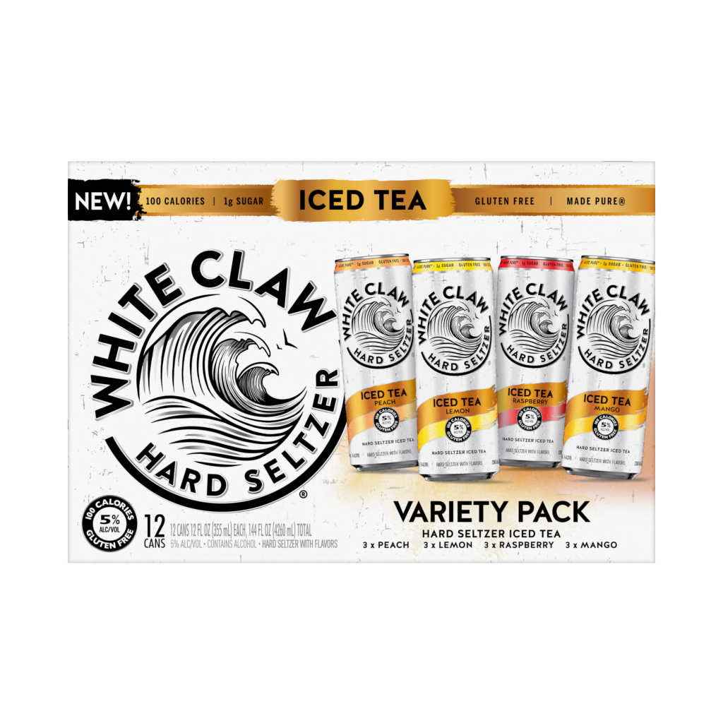 White Claw Iced Tea Variety 12pk 12oz Can 5percent ABV Front TEAM CONE