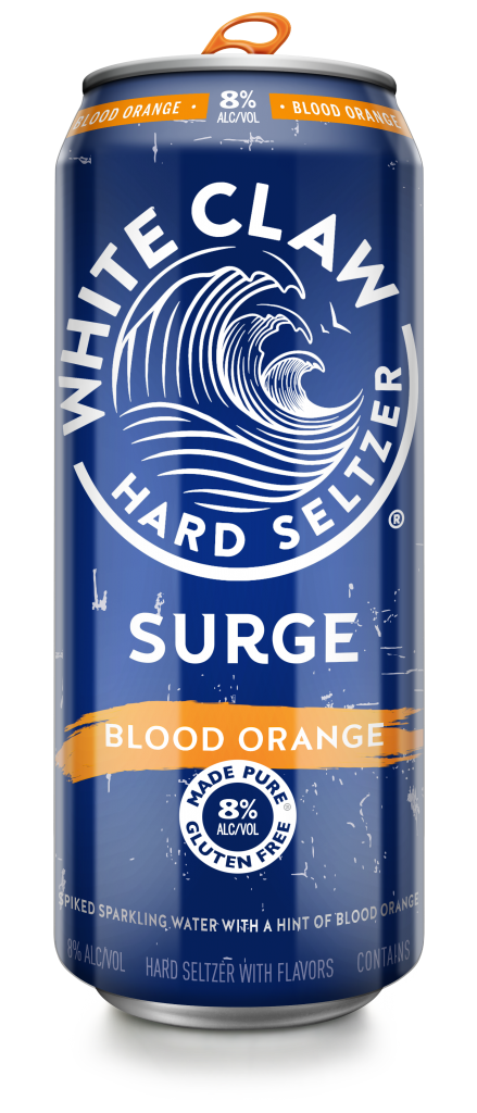 White Claw SURGE Blood Orange 16oz Can 5percent ABV Dry TEAM CONE