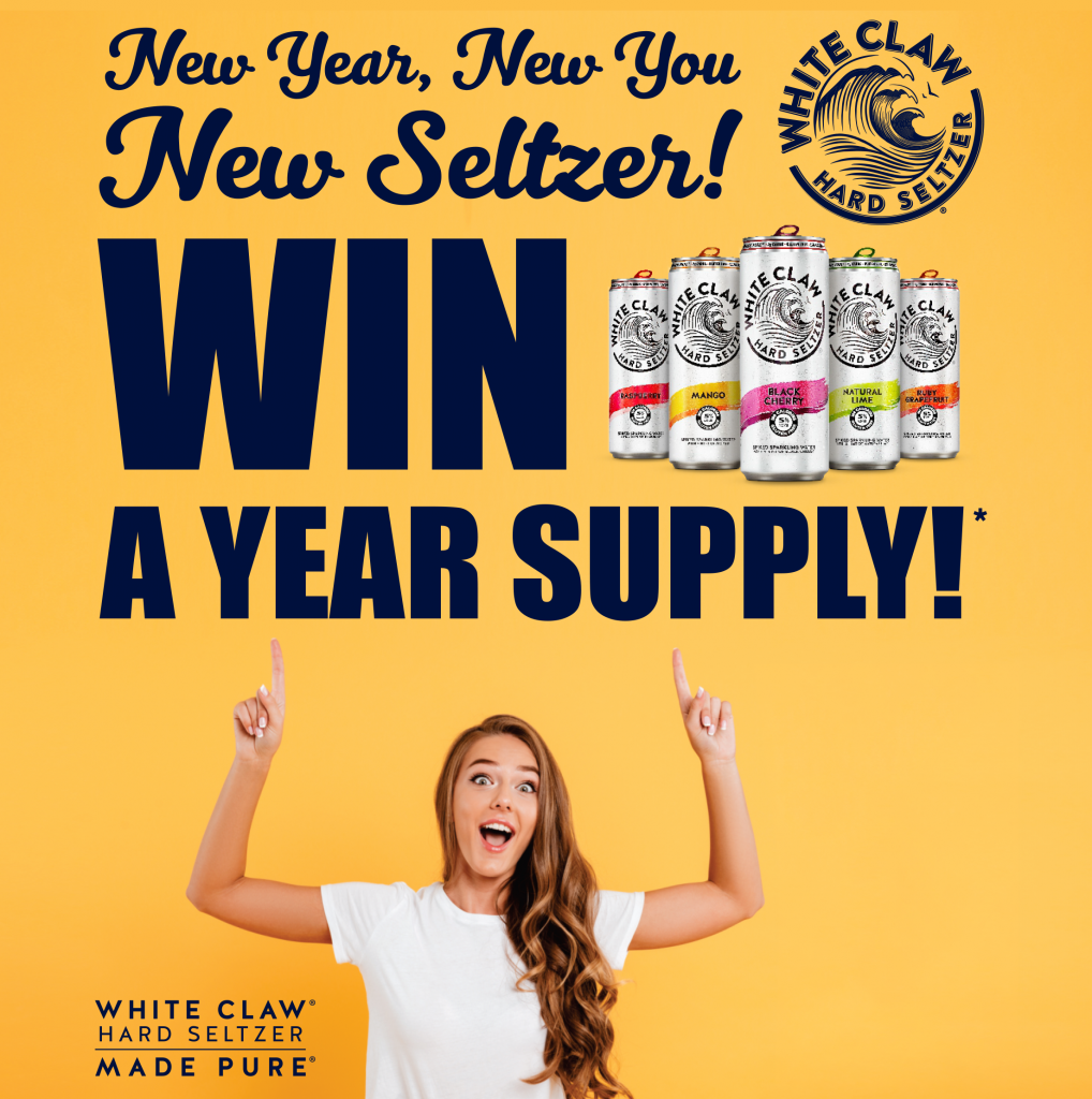 Win a Year of White Claw Hard Seltzer! Sweepstakes Flier