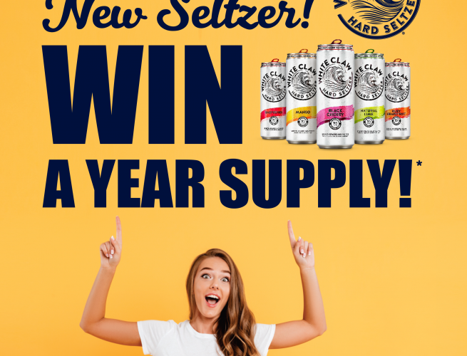 Win a Year of White Claw Hard Seltzer! Sweepstakes Flier