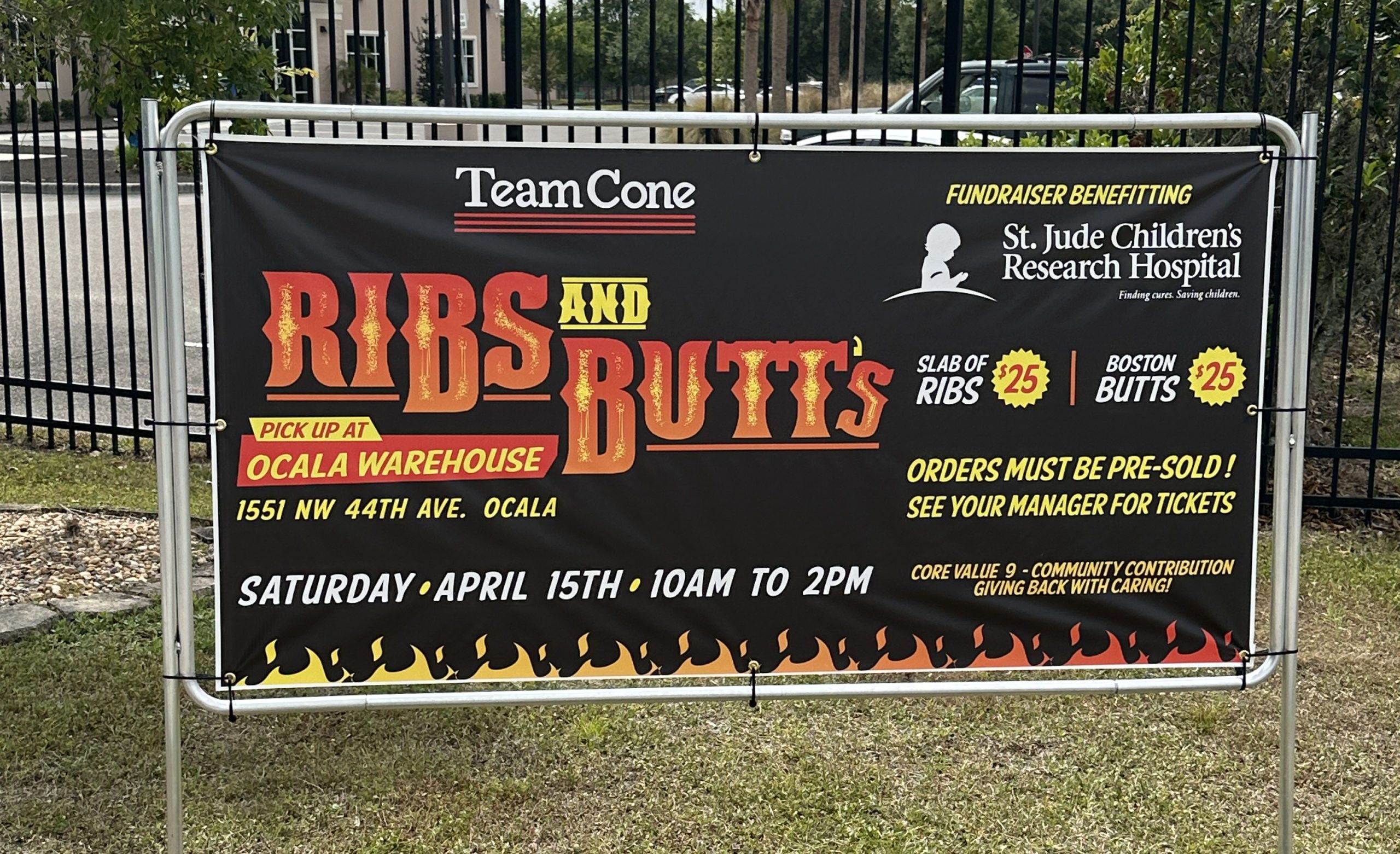 Team Cone Ocala Rib Sale 2023 Sign